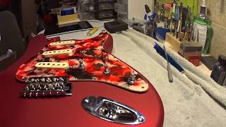 Custom Strat guitar Assembly  Art Pickguard [upl. by Stacy112]