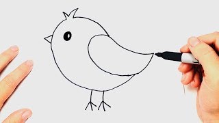 How to draw a Bird Very Easy Step by Step [upl. by Ahsikan]