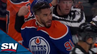 Scrum Breaks Out Between Oilers And Golden Knights After Evander Kane CrossChecks Alex Pietrangelo [upl. by Kirre]