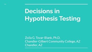 PSY 230 Decisions in Hypothesis Testing [upl. by Worrell]