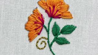 Flower embroidery tutorial  easy flower embroidery  embroidery designs for beginners embroidered [upl. by Iliam442]