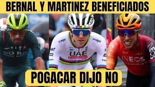 Egan Bernal y Daniel Felipe Martinez SE BENEFICIAN POR DECISIÓN DE Tadej Pogacar [upl. by Thisbe331]