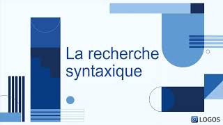 EXPERTS  Recherche syntaxique [upl. by Ahtaela]