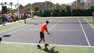 Grigor Dimitrov Practice 2015 BNP Paribas Open Indian Wells [upl. by Caril]