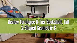 Review Furologee 6Tier Bookshelf Tall SShaped Geometric Bookcase Industrial Freestanding Display [upl. by Nulubez]