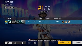 FREE FIRE MAX 1 VS 4 BR RANK 25 KILL 😵 [upl. by Ahsinev299]