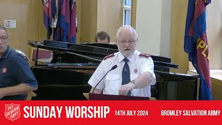 Bromley Temple Salvation Army  Sunday Blessing  14th July [upl. by Kitrak714]