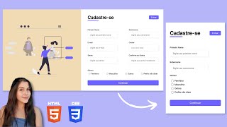 Formulário de Cadastro RESPONSIVO Responsive Registration Form  HTML e CSS [upl. by Olyhs]