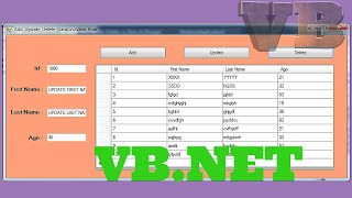 VBNET  How To Add And Update A Row To DataGridView From TextBox  Delete Row In VBNET With Code [upl. by Kloman]