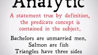 Analytic and Synthetic Distinciton 90 Second Philosophy [upl. by Nahtahoj]