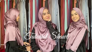 TUTORIAL SHAWL LABUH DEPAN BELAKANG [upl. by Moyna]