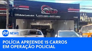 Polícia apreende carros em loja usada para lavagem de dinheiro  SBTNewsnaTV 090524 [upl. by Assenad818]