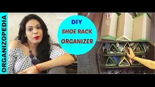 Shoe Rack Organizer  DIY Optimizing space  Organizopedia [upl. by Bowyer]