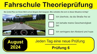 🚘 Führerschein Theorieprüfung Klasse B 🚗 August 2024  Prüfung 6 🎓📚 [upl. by Namie]