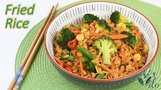 Fried Rice  Quick Vegan Recipe [upl. by Noterb]