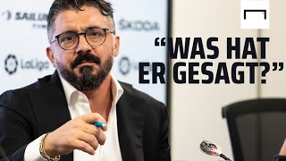 Mutig Gattuso diese Frage zu stellen quotMister sind sie ein Löwe oder ein niedliches Kätzchenquot [upl. by Michey]