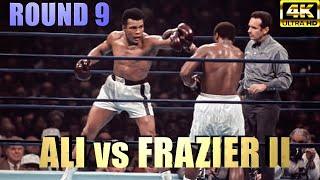 Muhammad Ali vs Joe Frazier II  ROUND 9 quotThe Warquot  4K Ultra HD [upl. by Hildie]