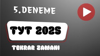 TYT 2025 TARİH DENEME ÇÖZÜMÜ  5 [upl. by Geirk]