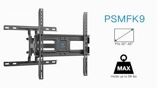 How to Install PERLESMITH PSMFK9 FullMotion TV Wall Mount for 32 to 65 Inch TVs [upl. by Anal848]