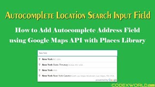 Add Autocomplete Address Field using Google Maps JavaScript API with Places Library [upl. by Akirea134]