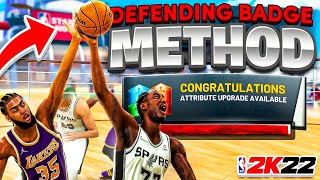 BEST DEFENSIVE BADGE METHOD FOR NBA 2K22 BEST DEFENSIVE BADGES 2K22 HOW TO GET BADGES FAST 2K22 [upl. by Ellerehs]