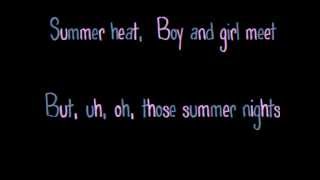 Glee  Summer Nights lyrics [upl. by Oynotna]