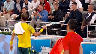 Matt Ebden showed racket to Australian crowd Novak Djokovic cant stop laugh Olympic Funny Moment [upl. by Ecirtaemed]