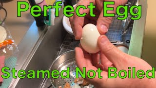 Perfect Easy Peel Farm Fresh Eggs  Hard Steamed Not Hard Boiled [upl. by Alyosha444]