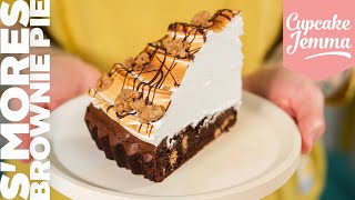 Smores Brownie Meringue Pie Recipe  Cupcake Jemma [upl. by Corri]