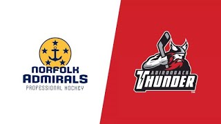 ECHL  Norfolk Admirals vs Adirondack Thunder  Watch Live on FloHockey [upl. by Eednak]