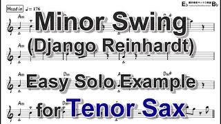 Minor Swing Django Reinhardt  Easy Solo Example for Tenor Sax [upl. by Mahmoud]