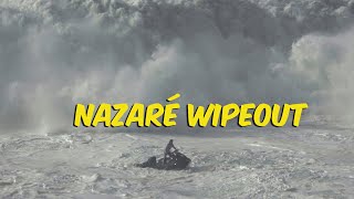 Brutal WIPEOUT in Nazaré Raw clips bigwaves [upl. by Ecirpac]