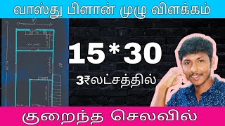 1530houseplan  மேற்கு வாசல் வாஸ்து பிளான்home housedesign homedesign home simplehomeplan [upl. by Atenik]