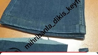 İspanyol pantolonda kot orjinal paça nasıl yapılırHow to make original jeans legs in Spanish [upl. by Asiole]