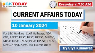 10 January 2024 Current Affairs by GK Today  GKTODAY Current Affairs  2023 [upl. by Siraval]