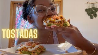 Homemade Chicken TOSTADAS  Mexican Style  Taco [upl. by Anaher]