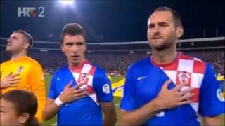 Serbia  Croatia 06092013 National Anthems [upl. by Hastings]