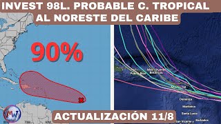 INVEST 98L POSIBLE CICLÓN TROPICAL EN EL CARIBE [upl. by Cheffetz]