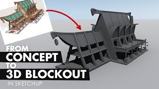 From Concept to 3D in Sketchup  Esbatu Armory Ep 1 The 3D Blockout [upl. by Sipple]