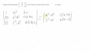 Factorising determinants simplifying determinants  AQA FP4 [upl. by Trueman]