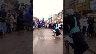 Gatka Performance  Gurunanak Jayanti Nagar Kirtan  Tevar E Gobind explorergabru nagarkirtan [upl. by Ellimahs883]