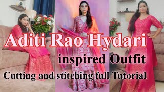 Aditi Rao Hydari Inspired Outfit sharara cutting and stitching tutorial saralsilaiatoz sharara [upl. by Llecrup548]