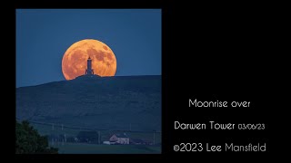 Full Moonrise over Darwen Tower Lancashire C Lee Mansfield [upl. by Mini]