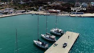 Lipsi Λειψοί Harbour Dodecanese Islands Greece 201909 aerial video [upl. by Anelet]