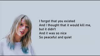 I forgot that you existed Taylor Swift Lyrics [upl. by Kletter44]