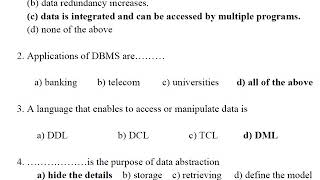 DBMS  MODEL TEST1  DIGITAL ASSISTANT  GRAMASACHIVALAYAM JOBS [upl. by Minda]