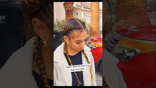 2 feedin braids with curly ends braidervideo braids Jumbohairstyle [upl. by Remoh]