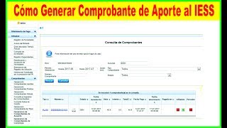 CÓMO GENERAR COMPROBANTES DE APORTES AL IESS EMPLEADOR [upl. by Yenffit]