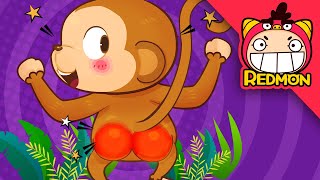 Monkey song  Animal Songs  Nursery Rhymes  animation for kids  REDMON [upl. by Ahsahs]