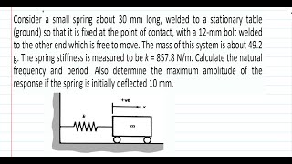 Free Undamped Vibration Problem 1 [upl. by Alorac]